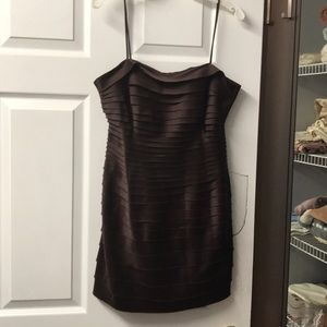 Pleated spaghetti cocktail dress